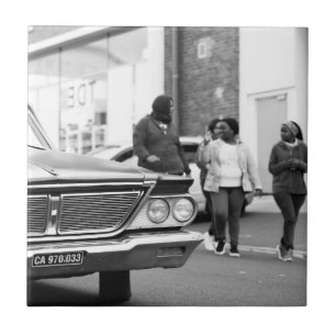 Azulejo Monocromo blanco y negro Ciudad de los Viejos Coch