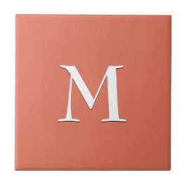 Azulejo MONOGRAM blanco simple en Terracota