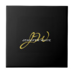 Azulejo Monograma Color de oro negro Plata Nombre propio m<br><div class="desc">¿Busca un diseño funcional y de gran aspecto? Este diseño sencillo,  minimalista y moderno es ideal para usted. ¿Qué tal este diseño que te llamará la atención?</div>