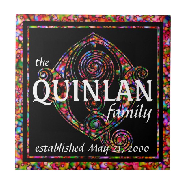 Azulejo Monograma de Aniversario Rojo de la Familia de Ape (Frente)