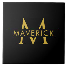 Azulejo Monograma de nombre personalizado con estilo en ne