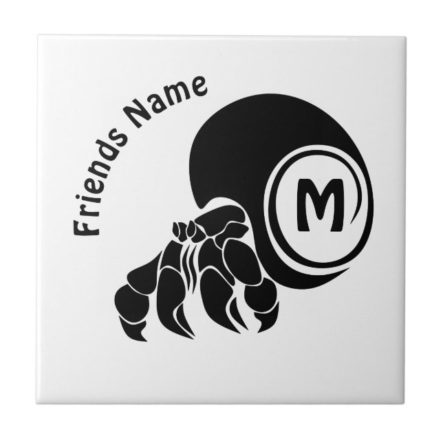 Azulejo Monograma de silicio de cangrejo hermial grumpy (Frente)