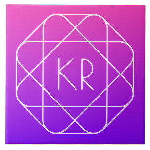 Azulejo Monograma geométrico de Guay Violeta púrpura mag