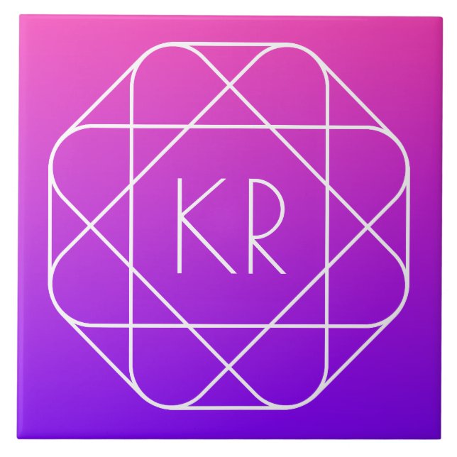 Azulejo Monograma geométrico de Guay | Violeta púrpura mag (Frente)