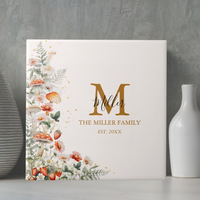 Azulejo Monograma Hongos Forestales Flores Botánicas Flora (In situ)