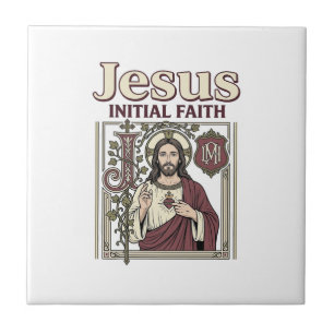 Azulejo Monograma inicial de Jesús Fe Monograma inicial de