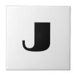 Azulejo Monograma "J"<br><div class="desc">Monograma "J",  negro sobre blanco.</div>