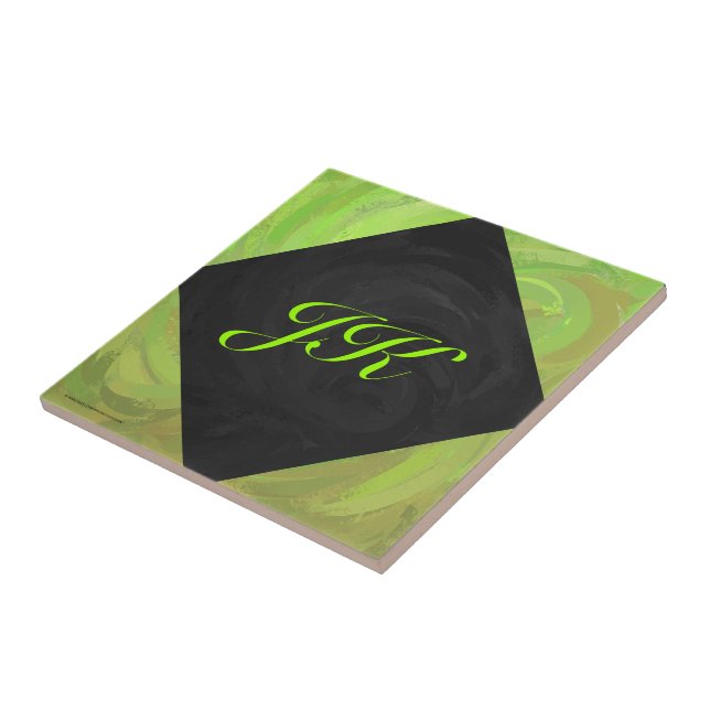 Azulejo Monograma Kiwi Bash Green y Black (Lado)