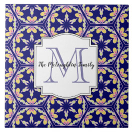 Azulejo Monograma mediterráneo español de la familia del