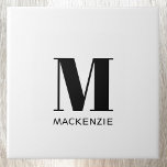 Azulejo Monograma Nombre inicial simple<br><div class="desc">Moderna tipografía minimalista monograma diseño inicial de nombre que se puede cambiar para personalizar.</div>