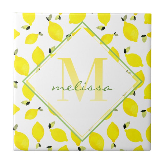 Azulejo Monograma Ombre + Amarillo Lemónico + Verde + Blan (Frente)
