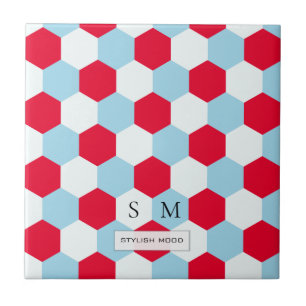 Azulejo Monograma: rojo, blanco y azul