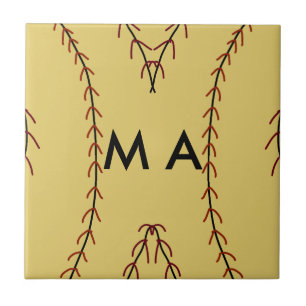 Azulejo Monograma simple añada su letra de nombre man mini