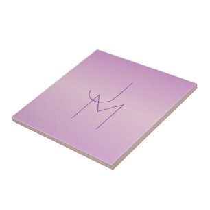 Azulejo Monograma superpuesto único Rosa lavanda suave