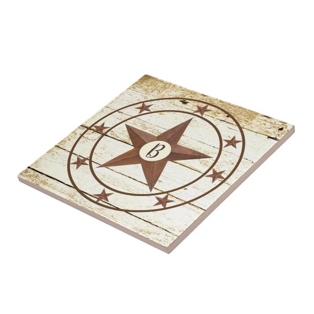 Azulejo Monograma Volante de estrella rústica cerámica (Lado)