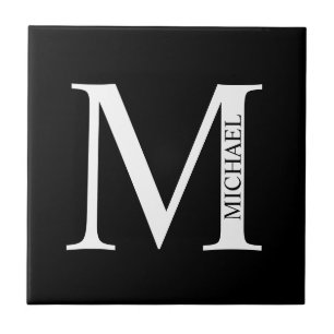 Azulejo Monograma y ficha de nombres personalizados