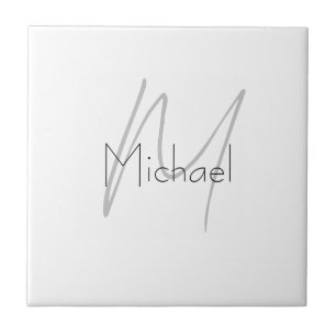 Azulejo Monogramado Nombre moderno plano Minimalista