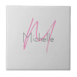 Azulejo Monogramado Nombre moderno plano Minimalista<br><div class="desc">Echa un vistazo a nuestras modernas plantillas de modernistas.</div>