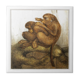 Azulejo Monos Arte victoriano holandés