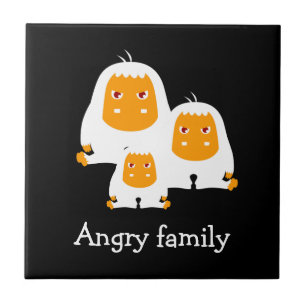 Azulejo Monos de familia enfadada diseño