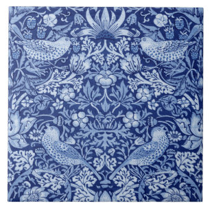 Azulejo Monotona azul de fresa, William Morris