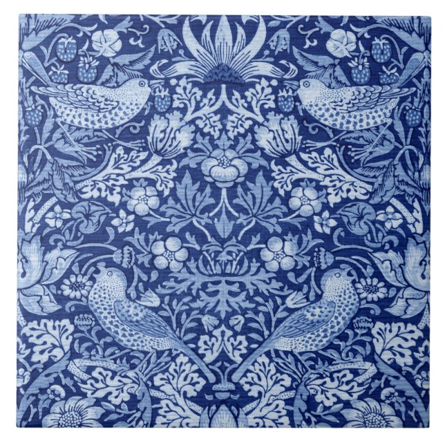 Azulejo Monotona azul de fresa, William Morris (Frente)