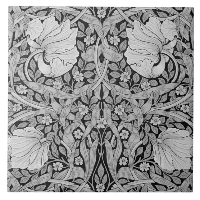 Azulejo Monotone gris impermeable, William Morris (Frente)