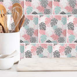 Azulejo Monstera moderna deja patrón tropical