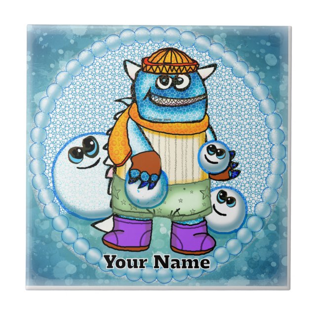 Azulejo Monstruo de Bola de Nieve (Frente)
