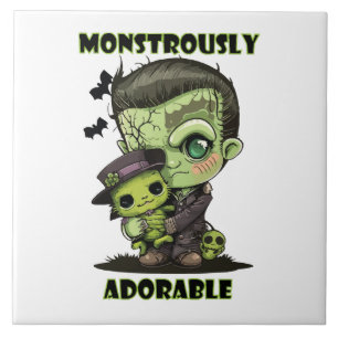 Azulejo Monstruo de Frankenstein lindo con peluche