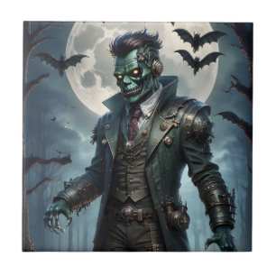 Azulejo Monstruo de Frankenstein Steampunk de Halloween