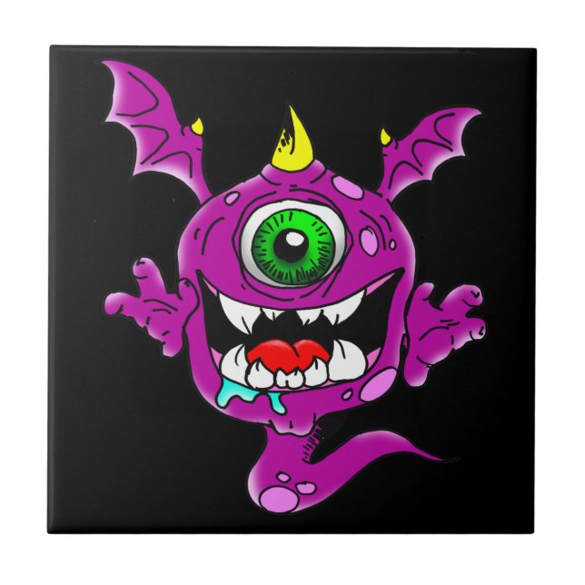 Azulejo Monstruo de la gente morada (Frente)