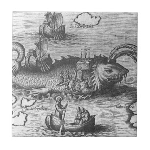 Azulejo Monstruo del mapa/serpiente de mar