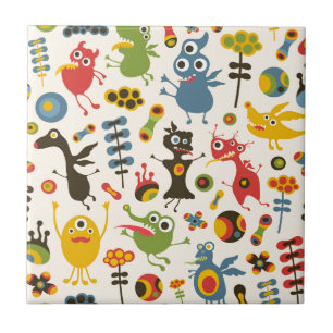 Azulejo Monstruos felices