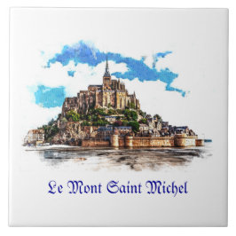Azulejo Mont Saint Michel en Normandía, Francia.