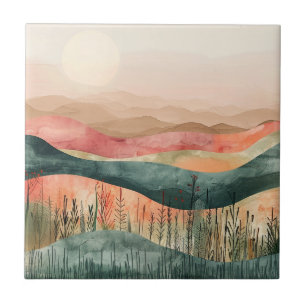 Azulejo Montaña Minimalista Boho - Tierra inspirada en la 