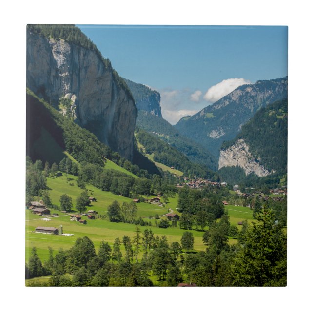 Azulejo Montañas de Lauterbrunnen - de Bernese - Suiza (Frente)