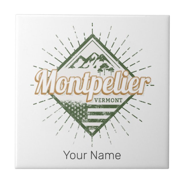 Azulejo Montpelier Vermont City Estados Unidos (Frente)