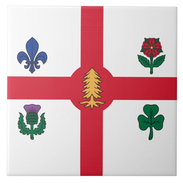 Azulejo Montreal Flag on Tile (Frente)