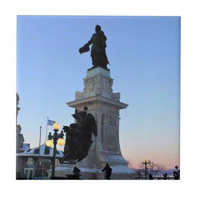 Azulejo Monumento a Samuel De Champlain, Quebec, Canadá (Frente)