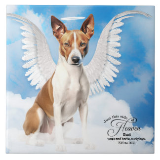 Azulejo Monumento al Mascota personalizado de Basenji Ange