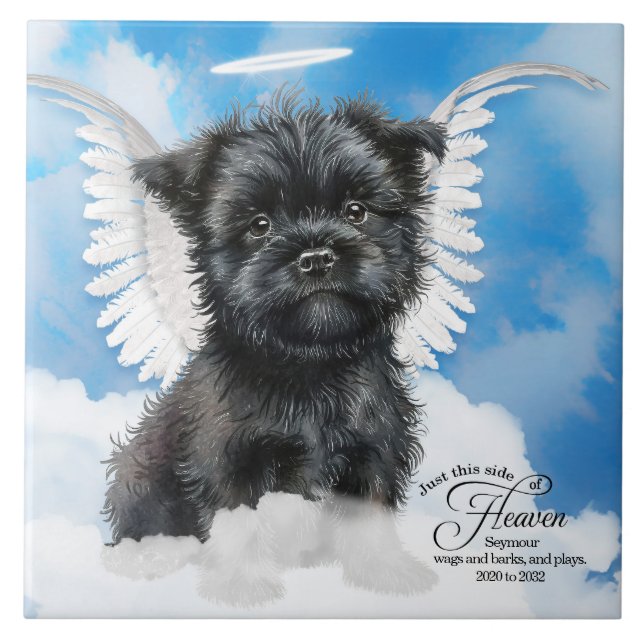 Azulejo Monumento al Mascota Personalizado del Perro Ángel (Frente)
