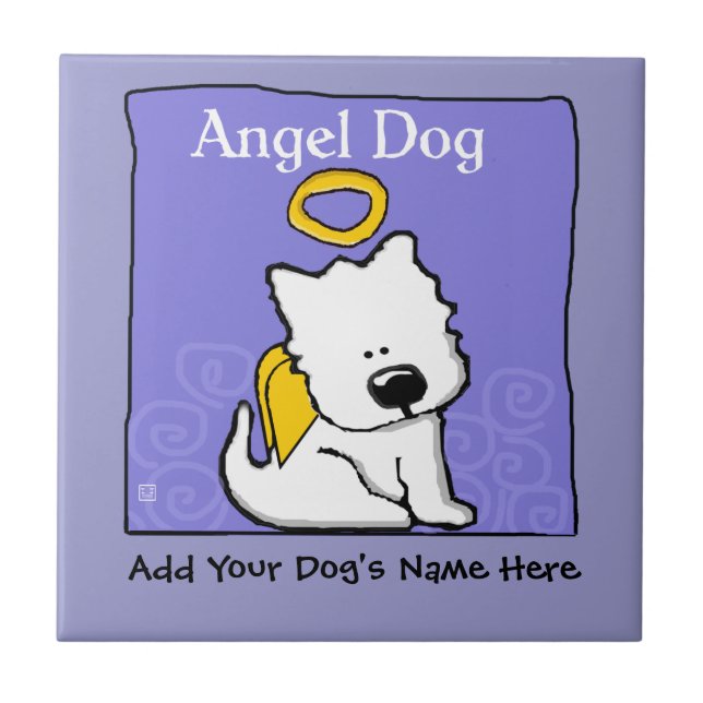 Azulejo Monumento conmemorativo de Sweet Westie Dog Angel (Frente)