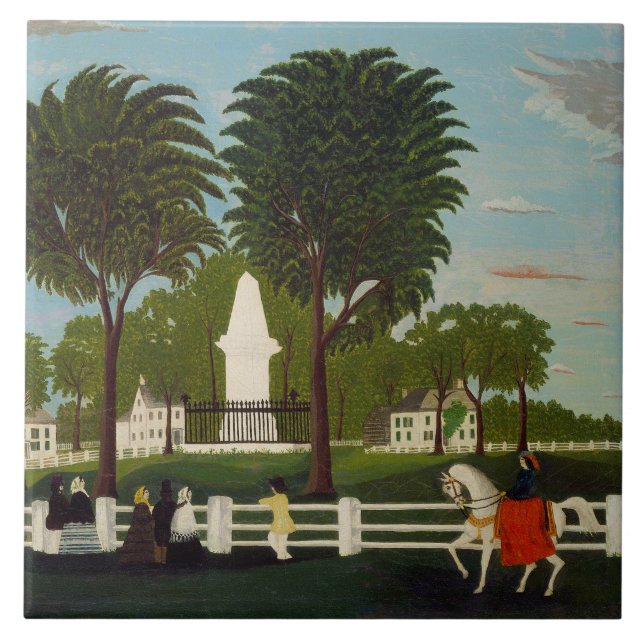 Azulejo Monumento de la batalla de Lexington, c.1830 (Frente)