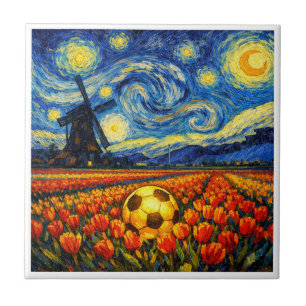 Azulejo Monumento y paisaje de Holanda Fútbol