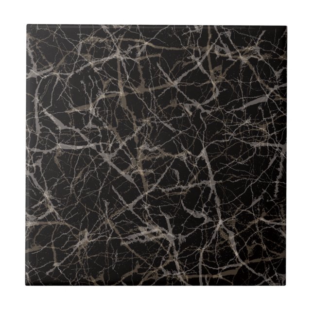 Azulejo Moody Dark Elegant Black Marble Stone Texture  (Frente)
