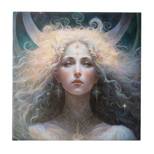 Azulejo Moon Goddess Fantasy Art