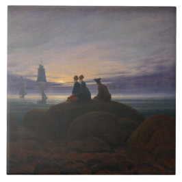 Azulejo Moonrise by the Sea (por Caspar David Friedrich)
