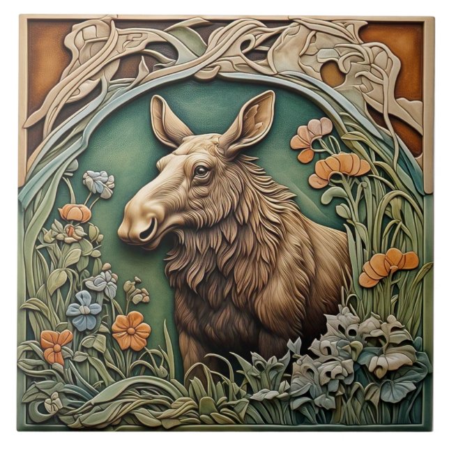 Azulejo Moose - Art Nouveau Tile cerámico (Frente)