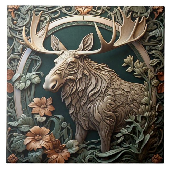 Azulejo Moose - Art Nouveau Tile cerámico (Frente)